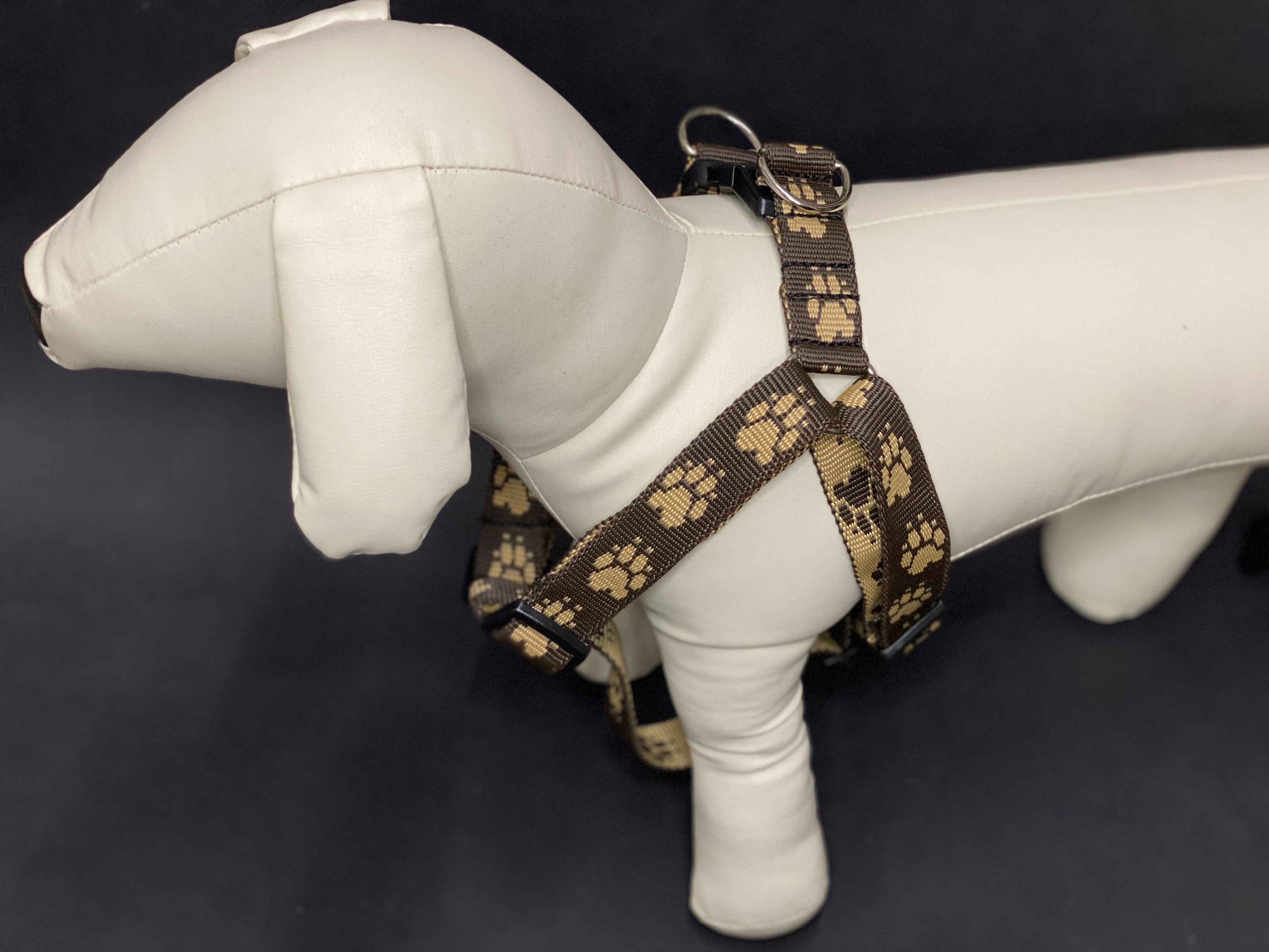 Palkar motýlek postroj pro psy 58 cm - 87 cm vel. 5 hnědá s tlapkami