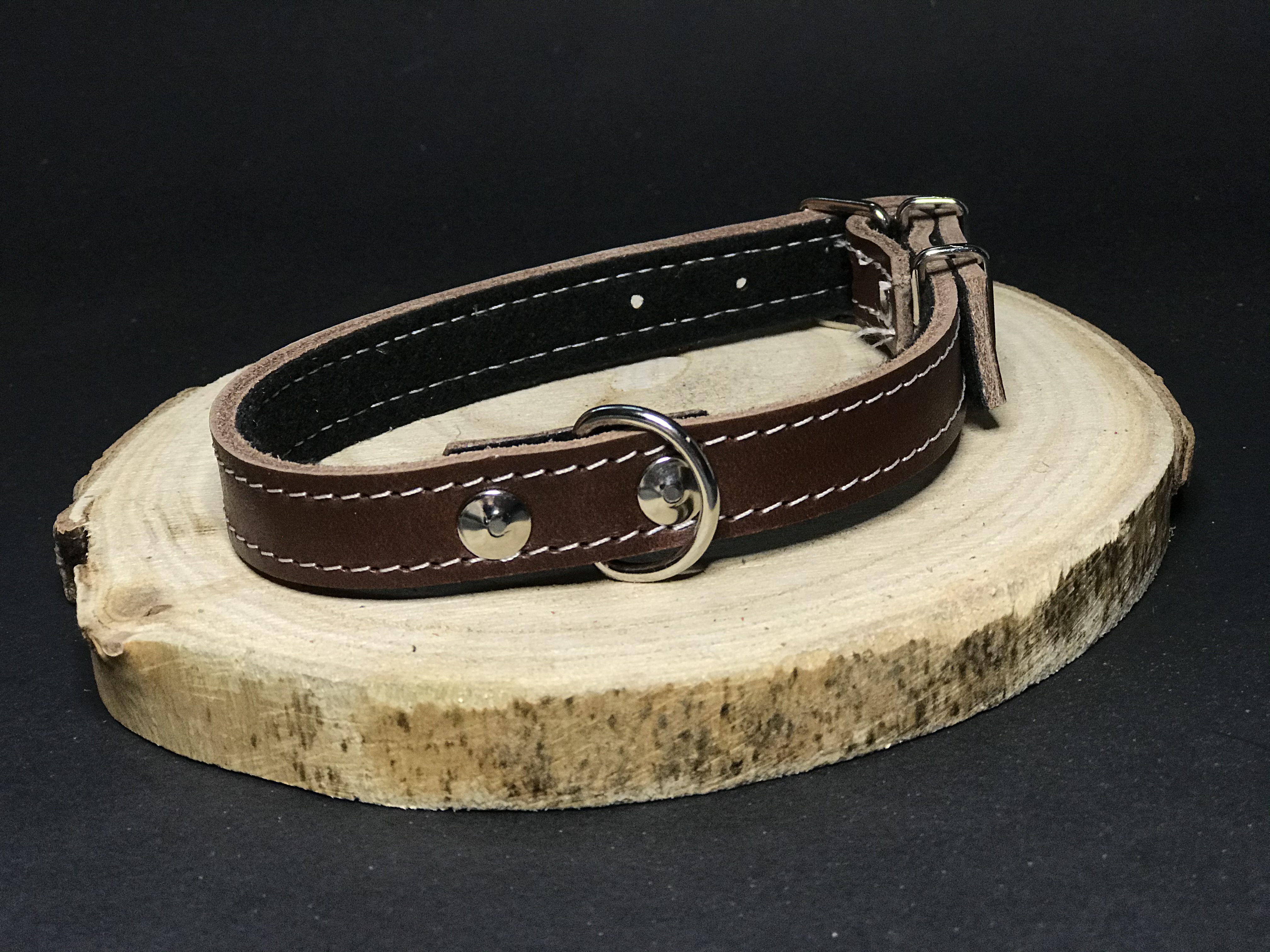 Palkar obojek z kůže hlazenice pro psy 40 cm x 18 mm hnědý