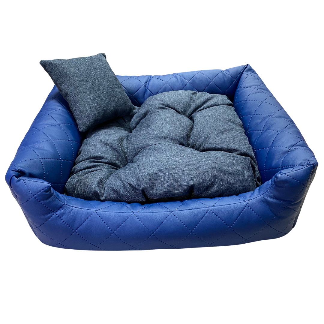 FANCY obdélníkový pelech pro psa, modrý - 80 cm x 65 cm