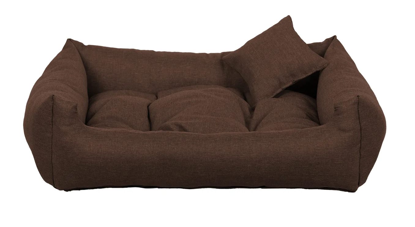 SAWANA obdélníkový pelech pro psa, hnědý - 80 cm x 65 cm