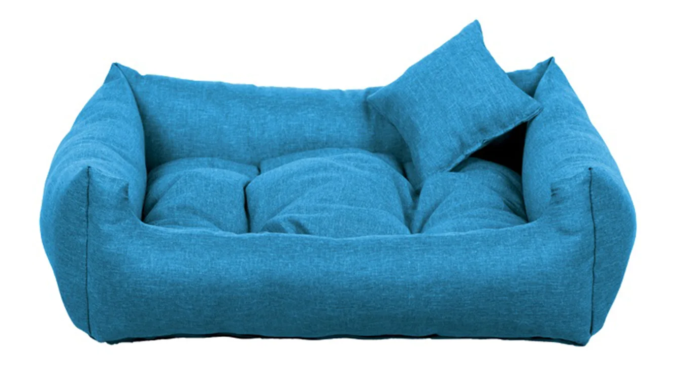 SAWANA obdélníkový pelech pro psa, modrý - 90 cm x 75 cm