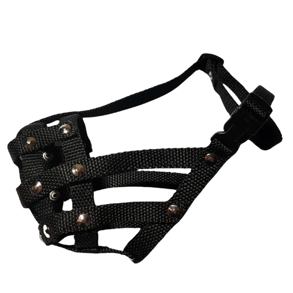 Palkar nylonový náhubek pro zkrácený čumák pro psy vel. 3 25 cm x 5,5 cm černá