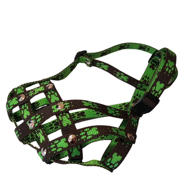 Palkar nylonový náhubek pro zkrácený čumák pro psy vel. 4 29 cm x 7 cm černo-zelená