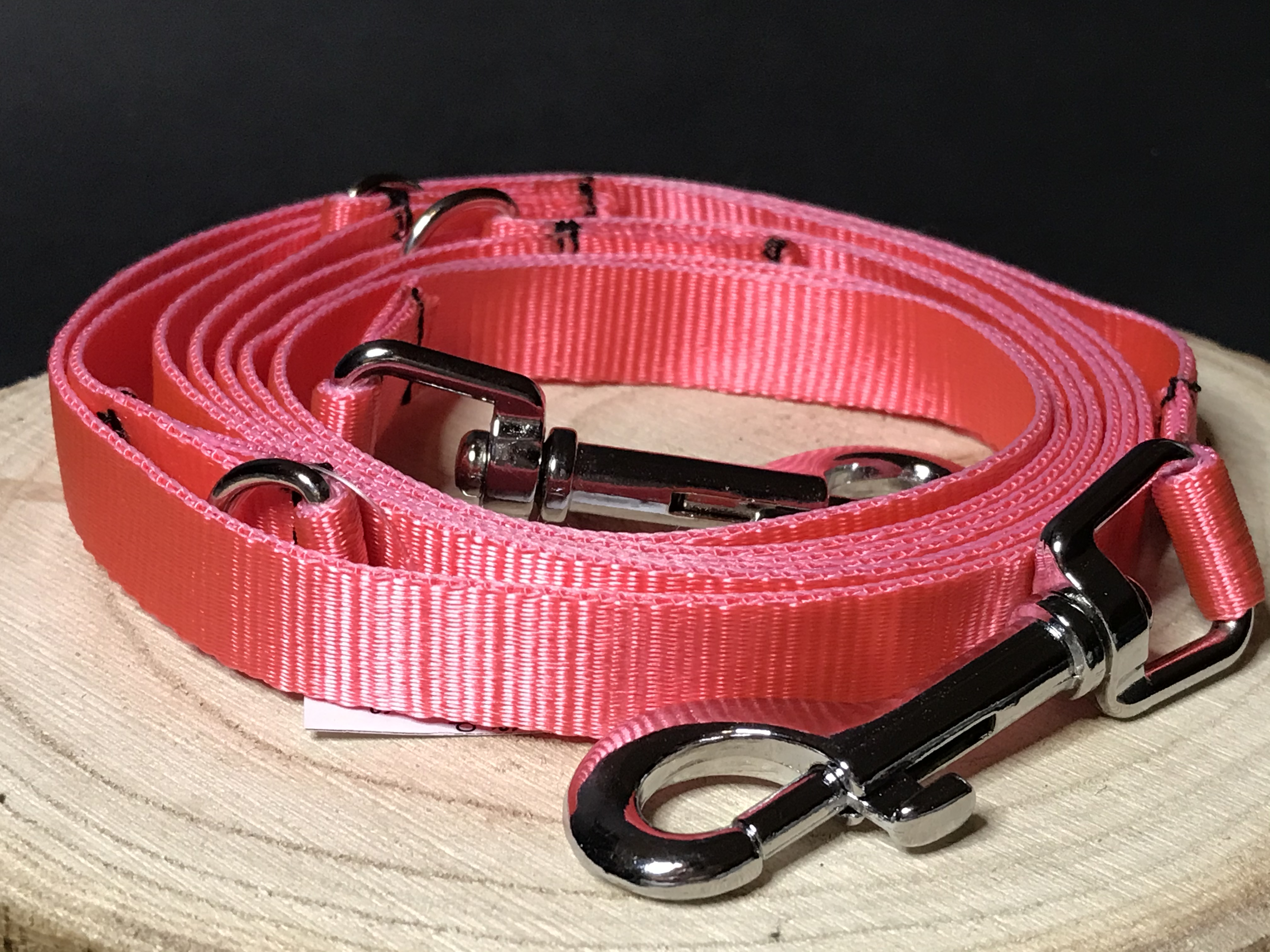 Palkar vodítko přepínací z popruhu pro psy 250 cm x 16 mm růžová