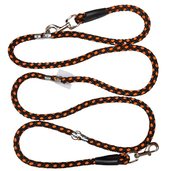 Palkar přepínací vodítko pro psy 250 cm x 14 mm černo-oranžová