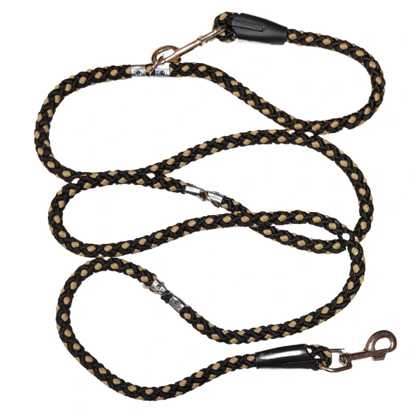 Palkar přepínací vodítko pro psy 250 cm x 14 mm černo-béžová
