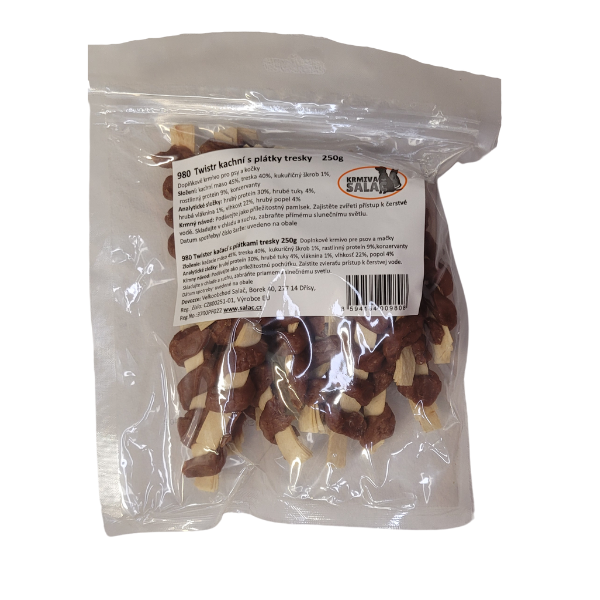 Twistr kachní s plátky z tresky 250g