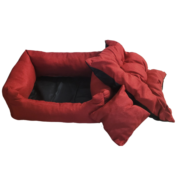 SAWANA obdélníkový pelech pro psa, červený - 90 cm x 75 cm
