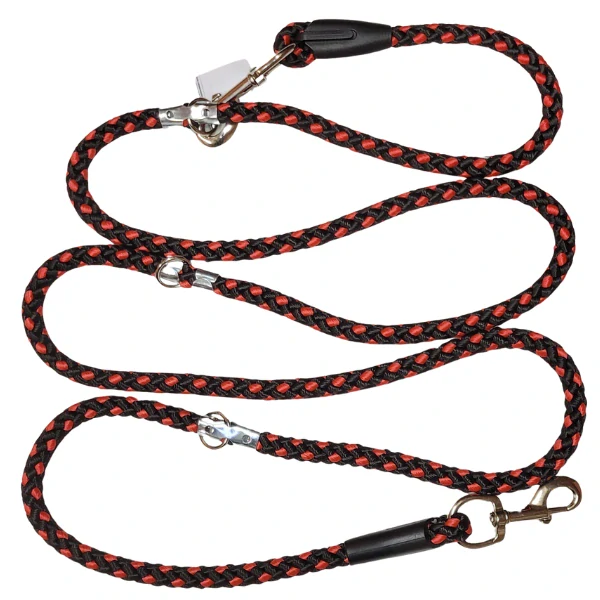 Palkar přepínací vodítko pro psy 250 cm x 14 mm černo-červená