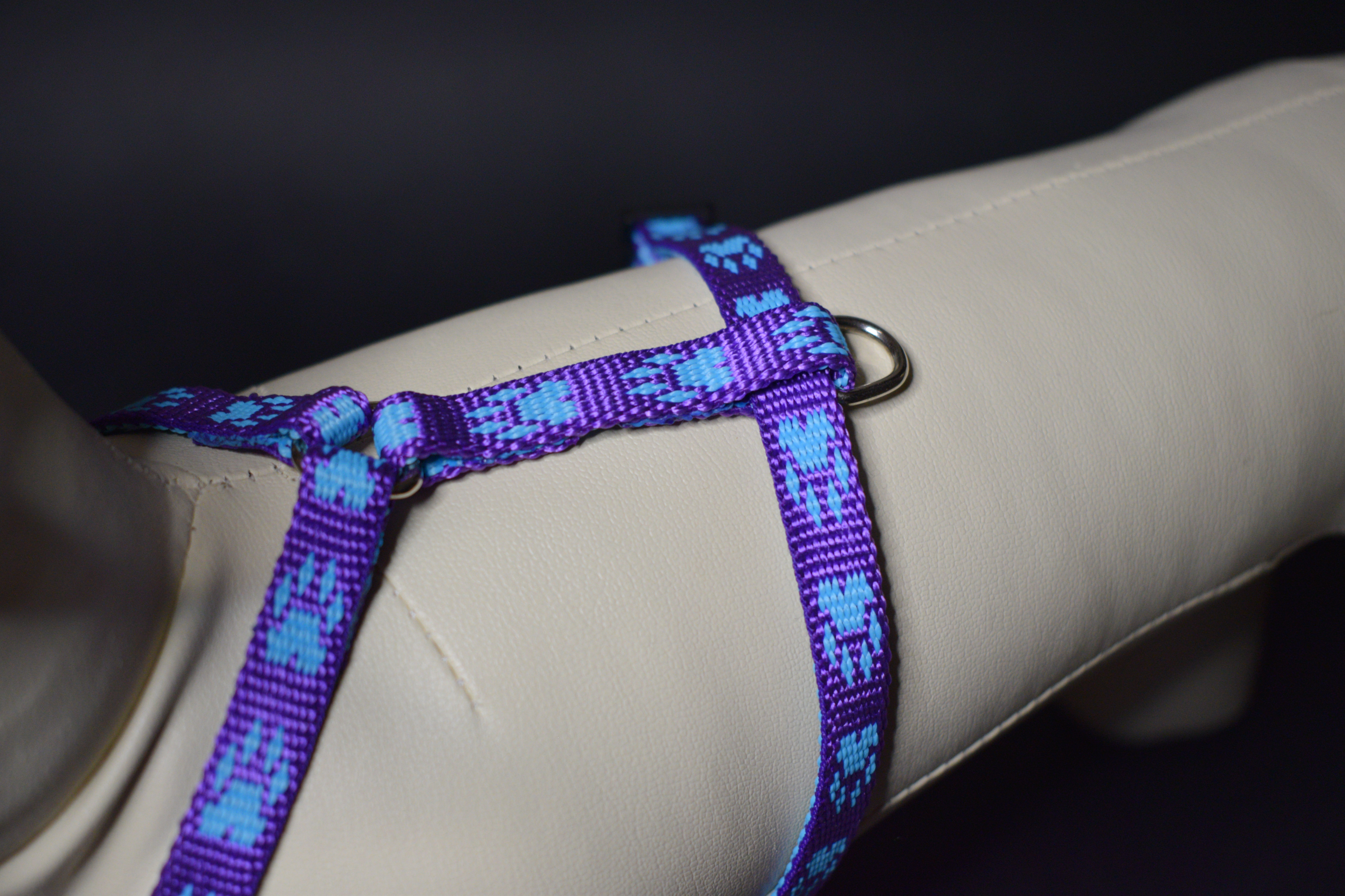 Palkar klasický postroj pro psy 22 cm - 40 cm vel. 1 modro-fialová s tlapkami