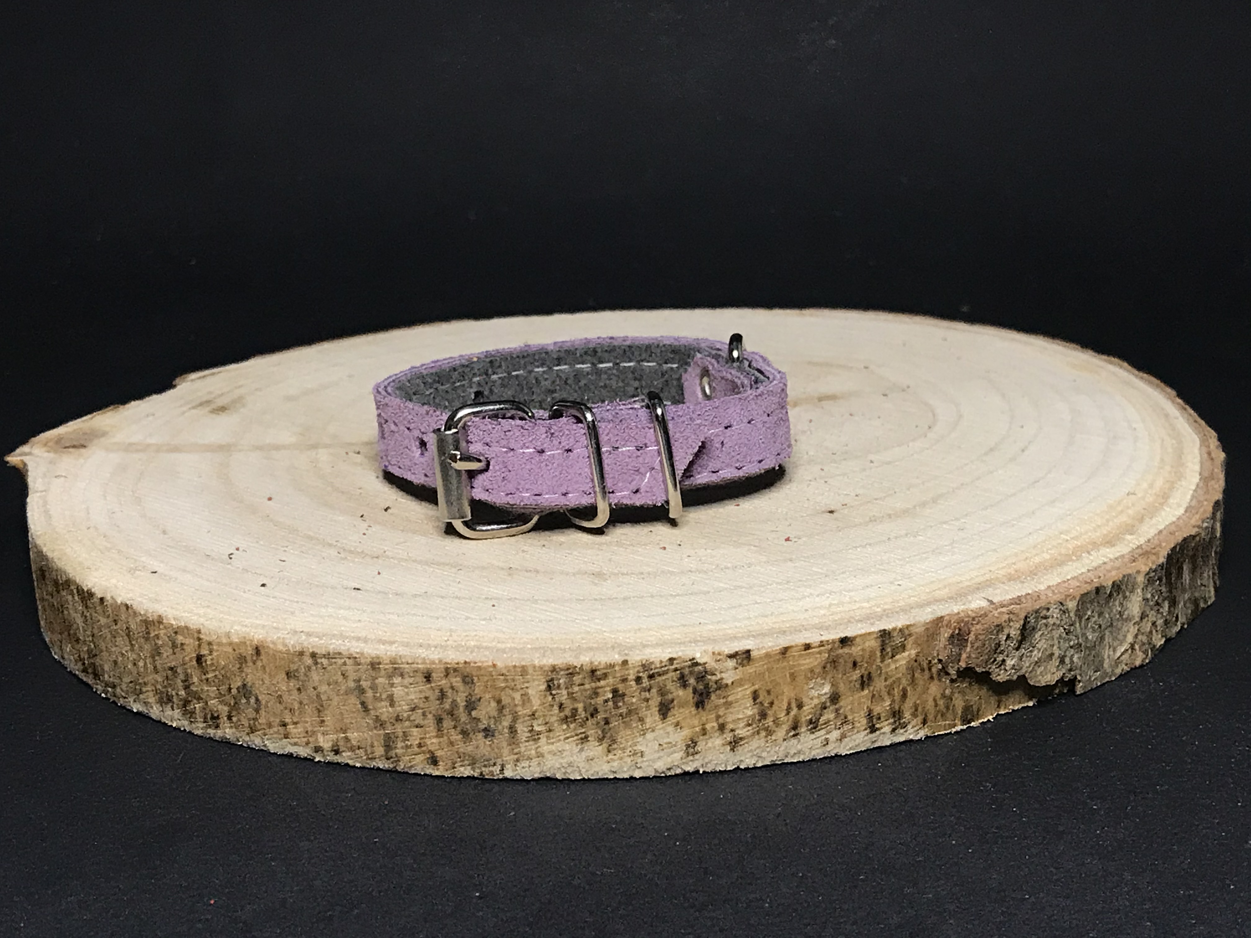 Palkar obojek z velurové kůže pro psy 20 cm x 12 mm růžová