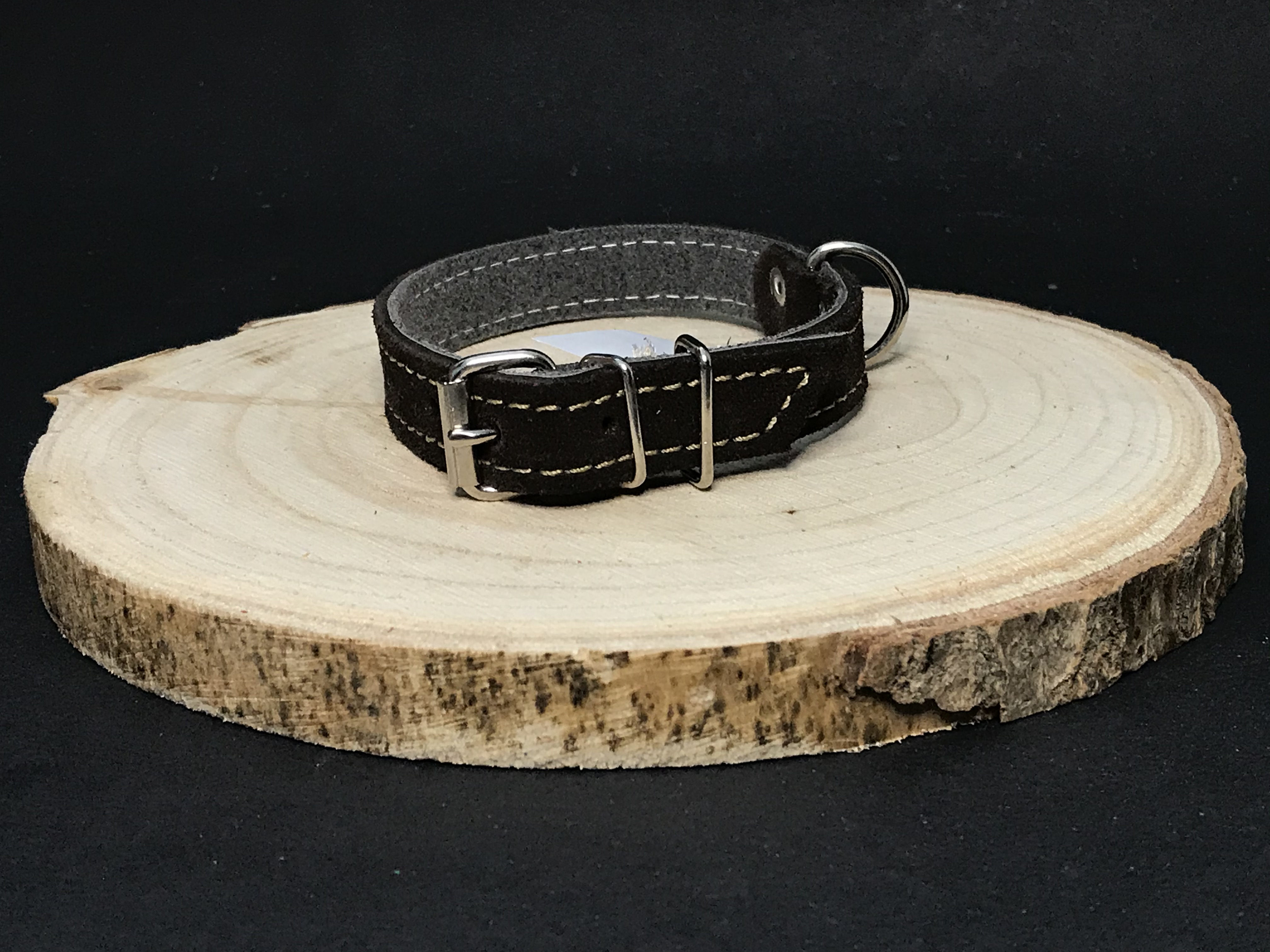 Palkar obojek z velurové kůže pro psy 30 cm x 16 mm hnědá