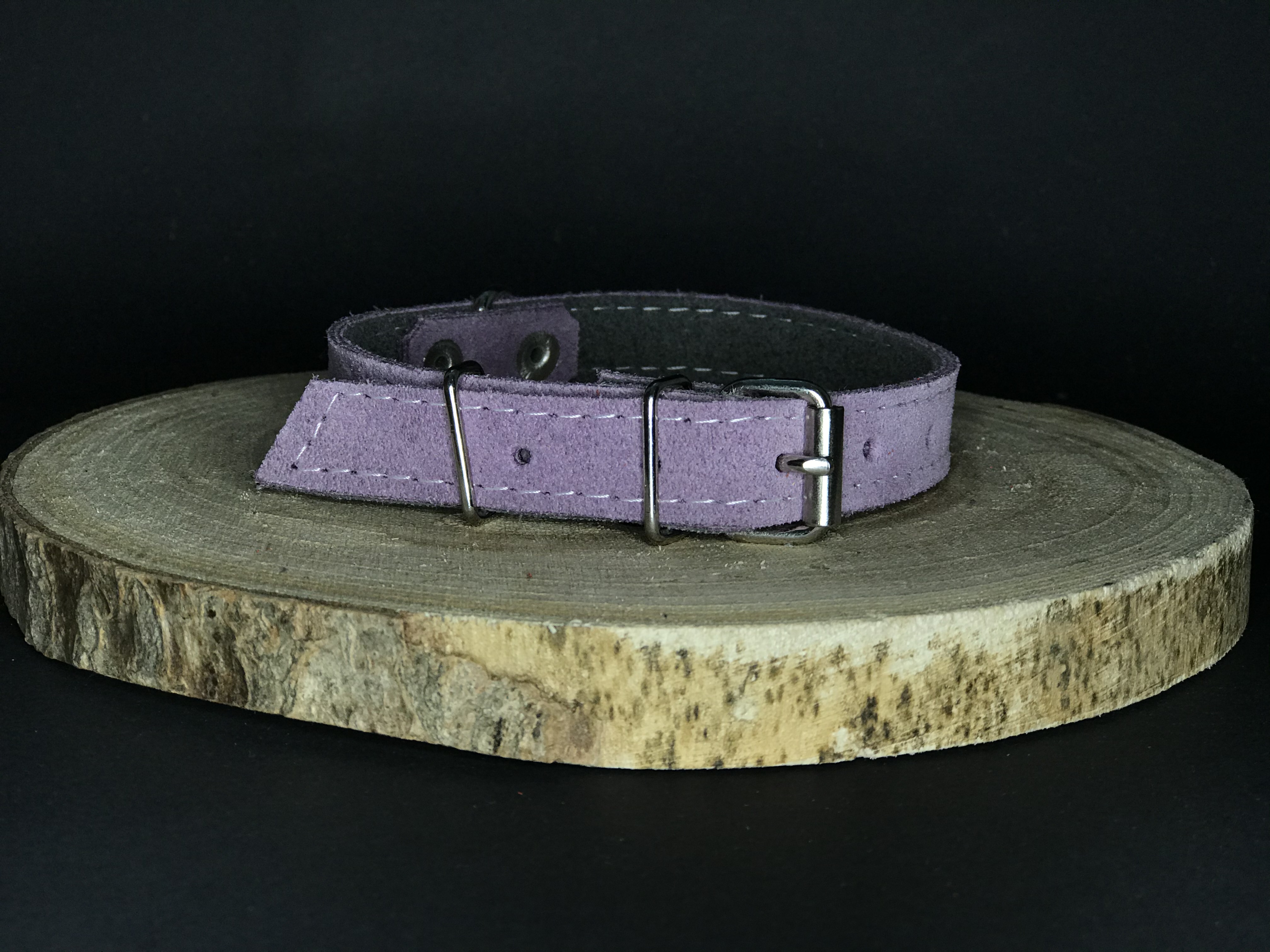 Palkar obojek z velurové kůže pro psy 35 cm x 16 mm růžová