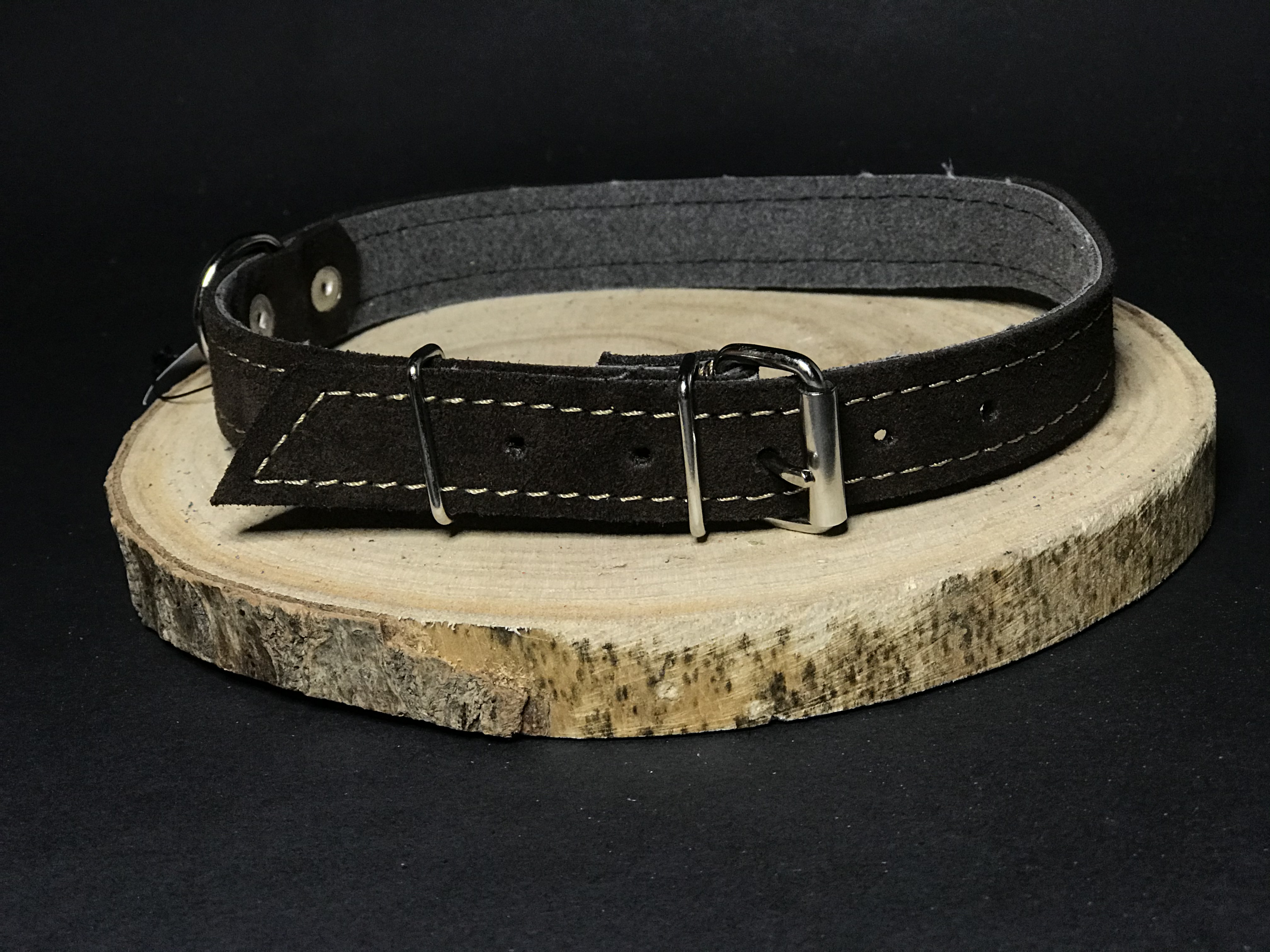 Palkar obojek z velurové kůže pro psy 50 cm x 22 mm hnědá