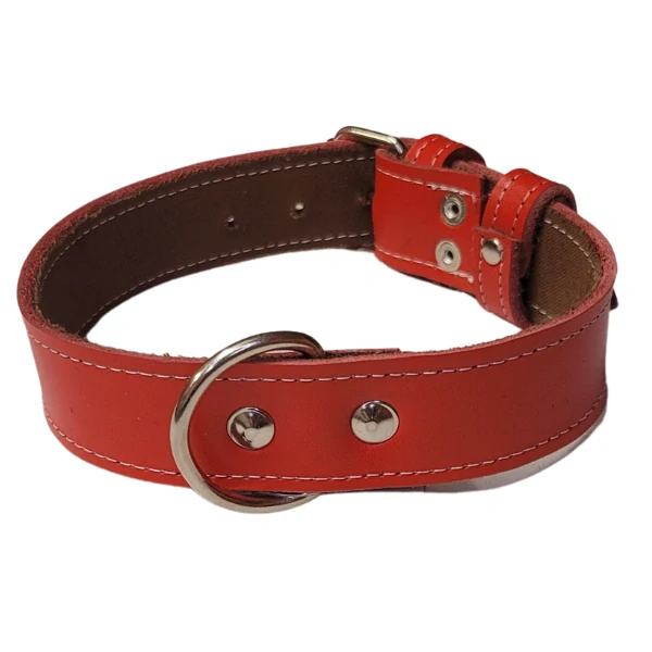 Palkar obojek z kůže hlazenice pro psy 55 cm x 30 mm červený