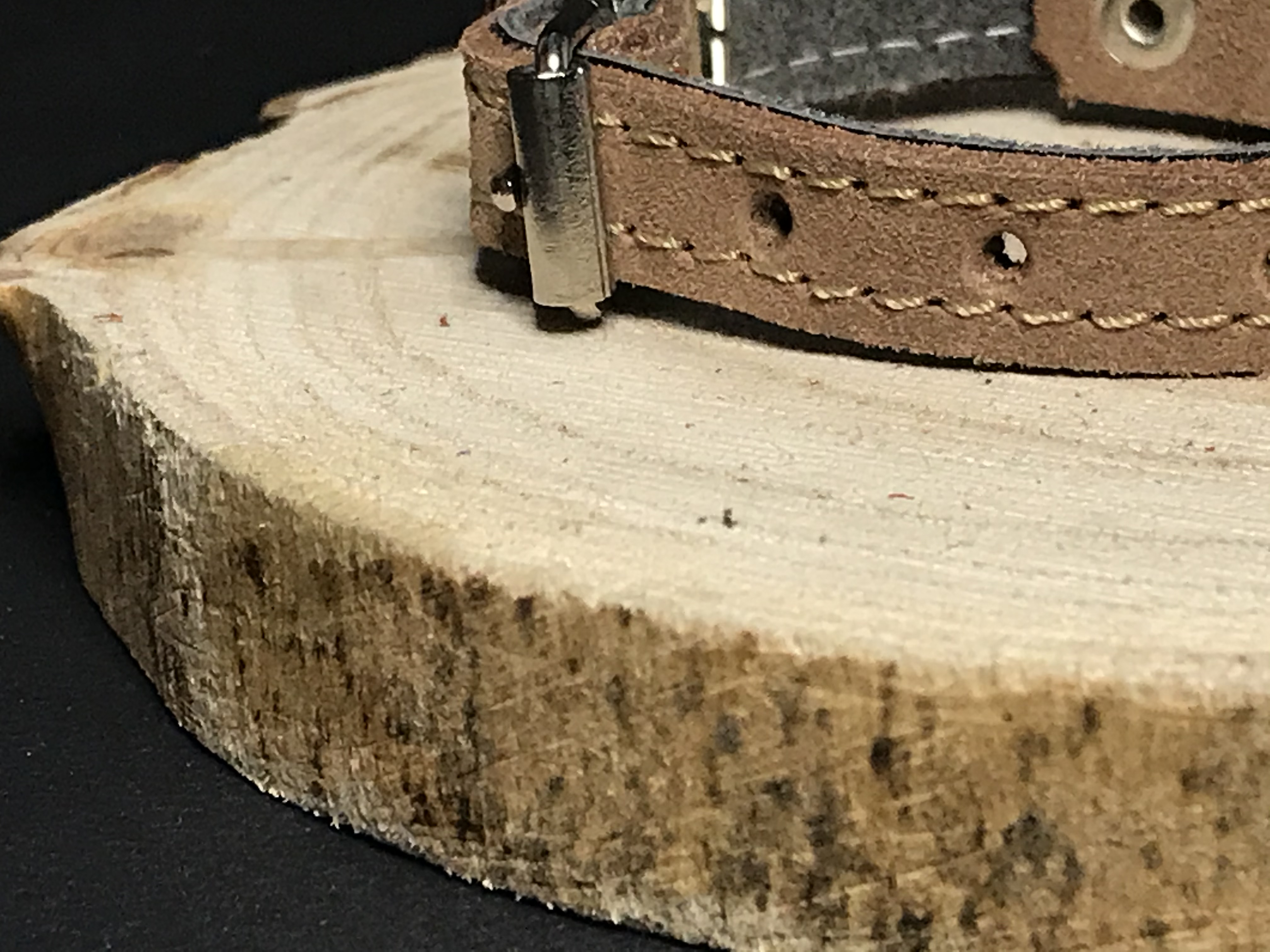 Palkar obojek z velurové kůže pro psy 20 cm x 12 mm béžová