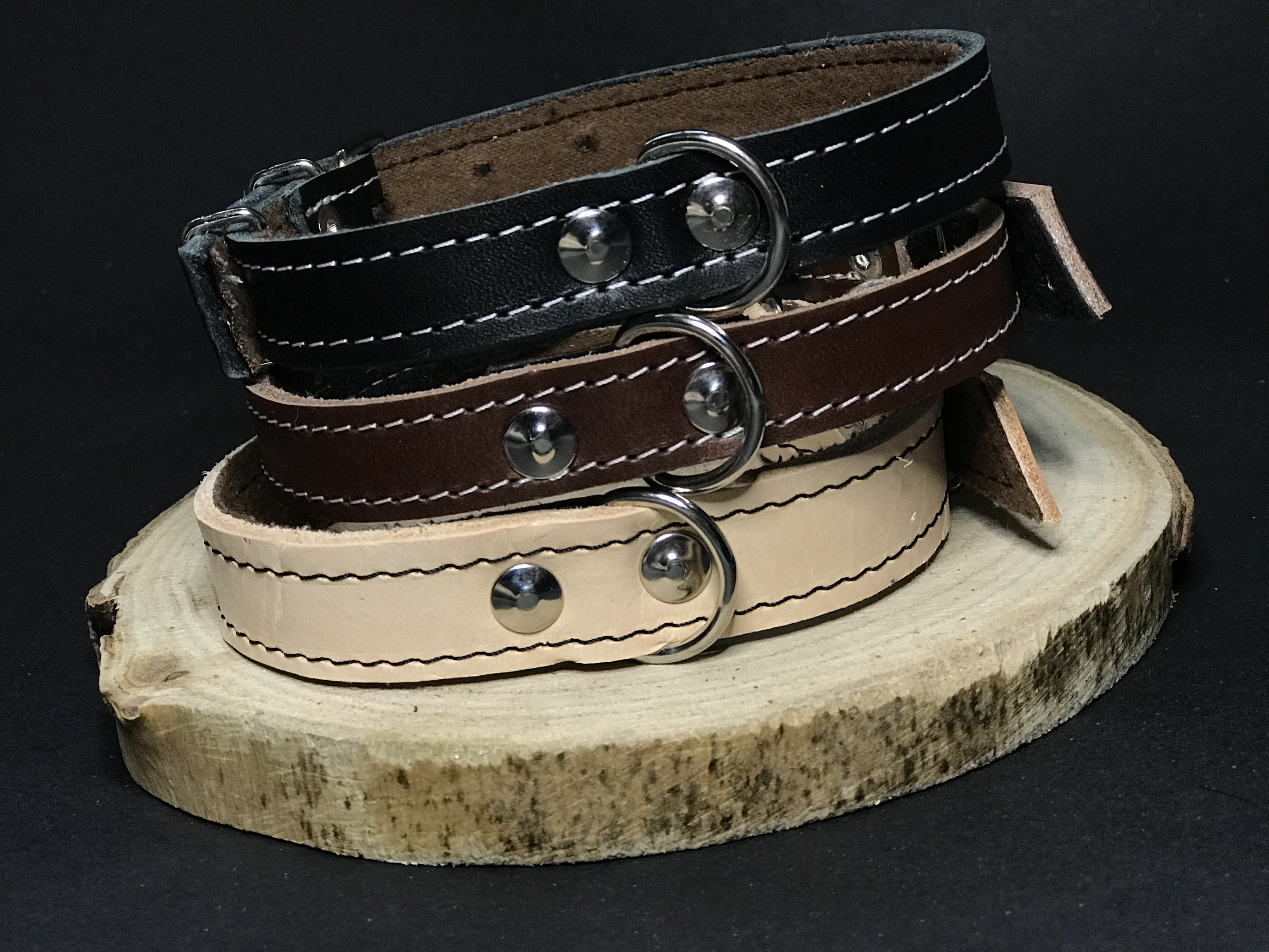 Palkar obojek z kůže hlazenice pro psy 40 cm x 18 mm hnědý