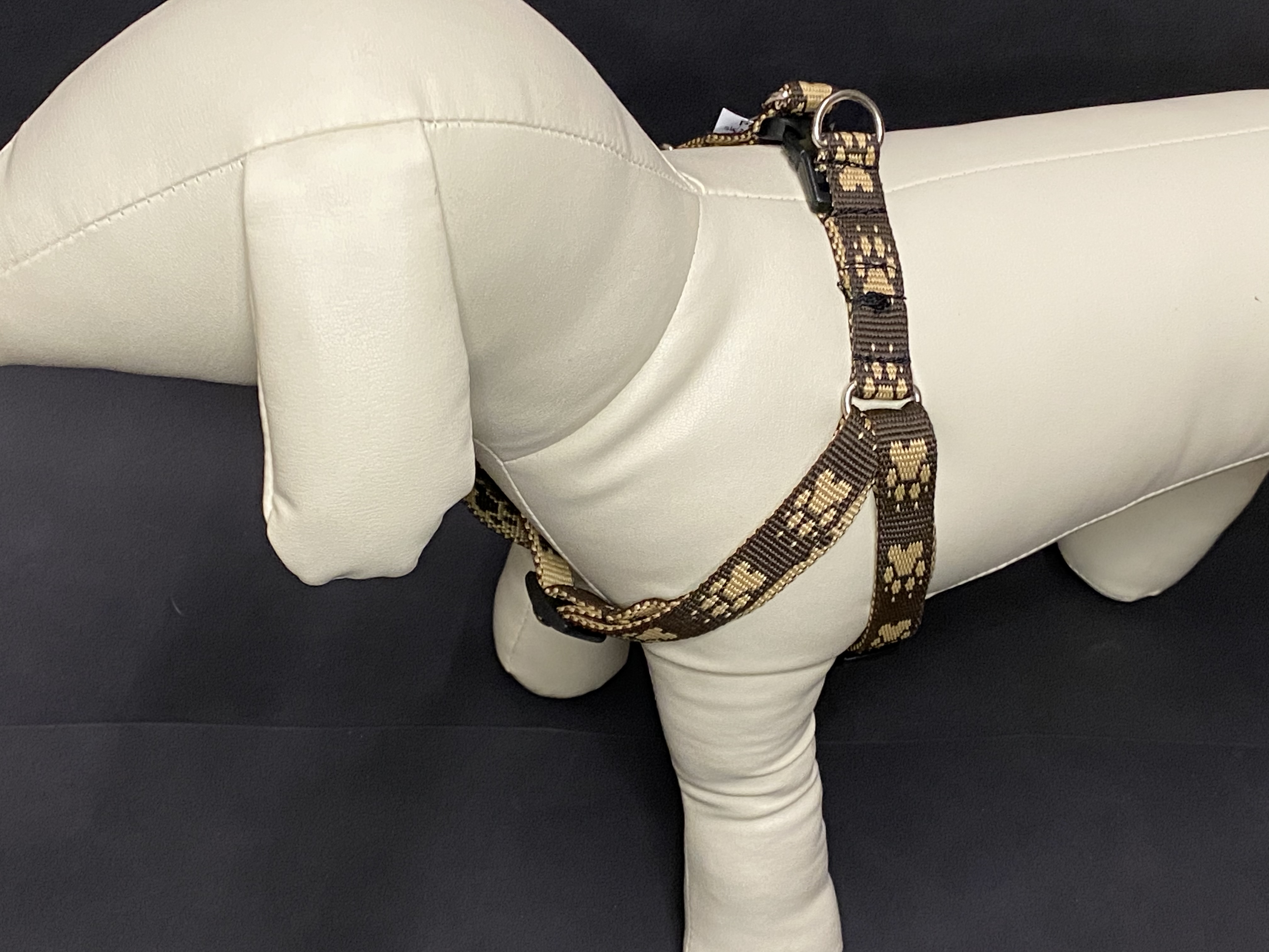 Palkar motýlek postroj pro psy 44 cm - 62 cm vel. 2 hnědá s tlapkami