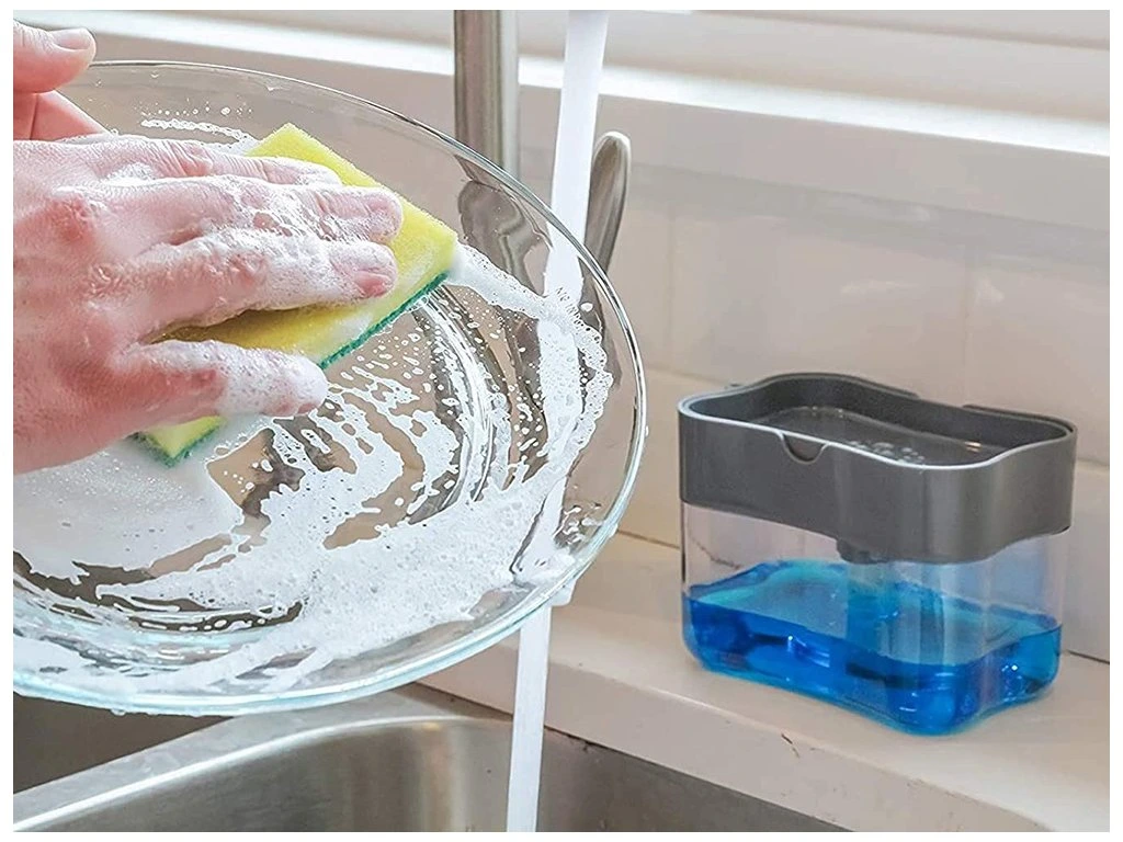 DELUXE Dávkovač na saponát + houbička