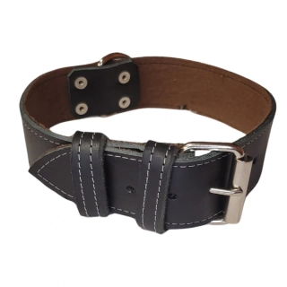 Palkar obojek z kůže hlazenice pro psy 80 cm x 40 mm černý