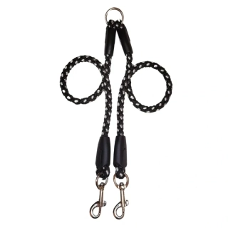Palkar vodítko rozdvojka pro psy 50 cm x 14 mm černo-bílá