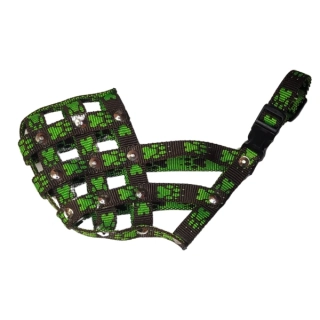 Palkar nylonový náhubek pro psy vel. 6 36 cm x 12 cm černo-zelená