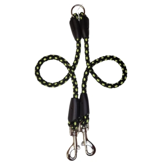 Palkar vodítko rozdvojka pro psy 40 cm x 8 mm černo-fosforová