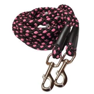 Palkar přepínací vodítko pro psy 250 cm x 8 mm černo-růžová