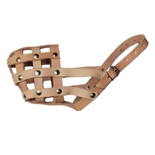 Palkar kožený náhubek pro psy vel. 5 36 cm x 10 cm přírodní