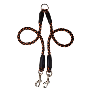 Palkar vodítko rozdvojka pro psy 40 cm x 8 mm černo-oranžová