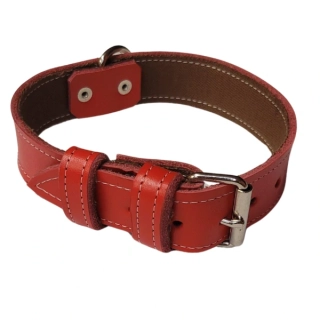 Palkar obojek z kůže hlazenice pro psy 65 cm x 30 mm červený