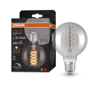 OSRAM LED kouřová stmívatelná žárovka E27 7,8W 300 lm VINTAGE 1906 smoke - teplá bílá