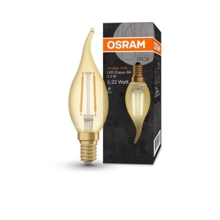 OSRAM LED žárovka E14 LED CLASSIC BA 2,5 W, 220lm VINTAGE 1906 Zlatá, teplá bílá