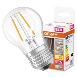 OSRAM LED žárovka E27 4,8W = 40W, 470lm, 2700K stmívatelná, teplá bílá