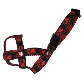 Palkar nylonový náhubek pro psy vel. 0 12 cm x 3 cm černo-červená