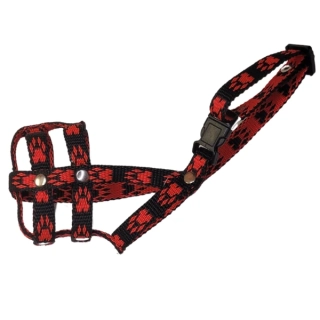Palkar nylonový náhubek pro psy vel. 0,5 14 cm x 4 cm černo-červená