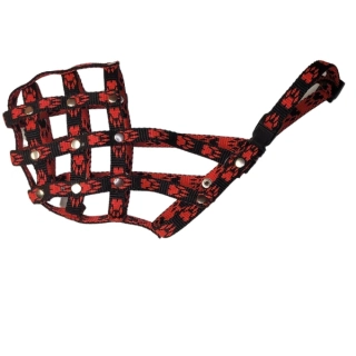 Palkar nylonový náhubek pro psy vel. 2 22 cm x 7,5 cm černo-červená