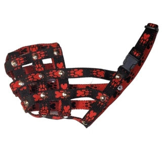 Palkar nylonový náhubek pro psy vel. 4 30 cm x 11 cm černo-červená