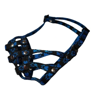 Palkar nylonový náhubek pro zkrácený čumák pro psy vel. 1 18 cm x 4 cm černo-modrá