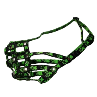 Palkar nylonový náhubek pro zkrácený čumák pro psy vel. 2 22 cm x 4,5 cm černo-zelená