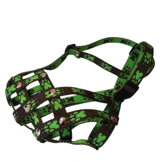 Palkar nylonový náhubek pro zkrácený čumák pro psy vel. 4 29 cm x 7 cm černo-zelená
