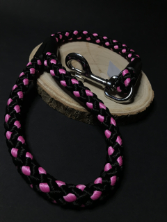 Palkar vodítko ucho pro psy 55 cm x 14 mm černo-růžová