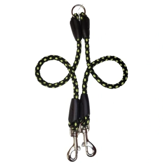 Palkar vodítko rozdvojka pro psy 50 cm x 14 mm černo-fosforová