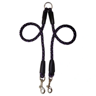 Palkar vodítko rozdvojka pro psy 50 cm x 14 mm černo-fialová