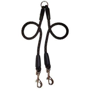 Palkar vodítko rozdvojka pro psy 50 cm x 14 mm černo-hnědá