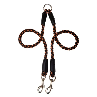 Palkar vodítko rozdvojka pro psy 50 cm x 14 mm černo-oranžová