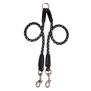 Palkar vodítko rozdvojka pro psy 40 cm x 8 mm černo-bílá