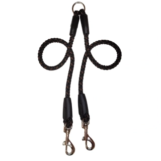 Palkar vodítko rozdvojka pro psy 40 cm x 8 mm černo-hnědá