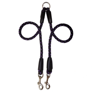 Palkar vodítko rozdvojka pro psy 40 cm x 8 mm černo-fialová