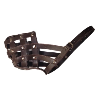 Palkar kožený náhubek pro psy vel. 3 28 cm x 8 cm hnědá